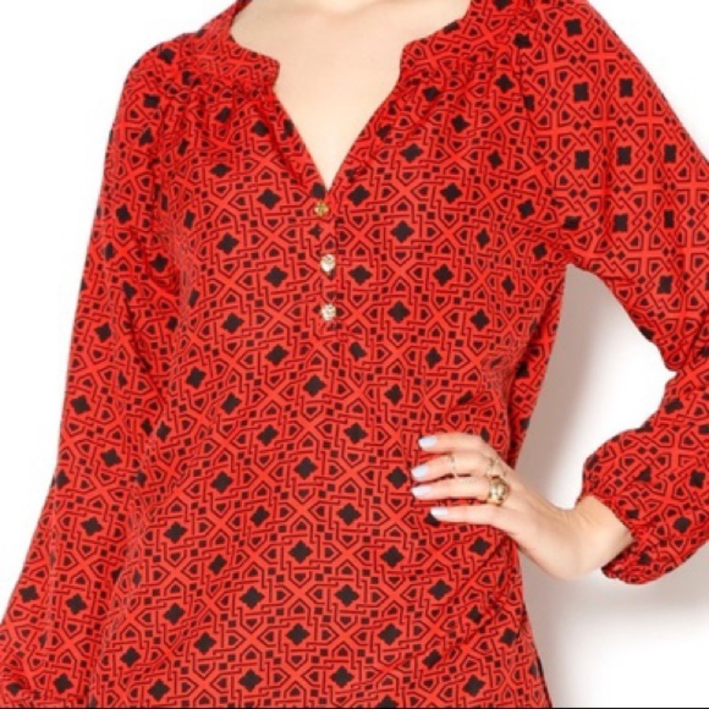 Mud Pie~ Samantha Red/Black Tunic~ Medium